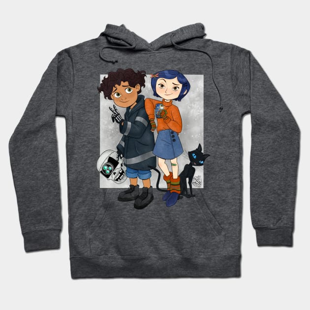 Coraline and Wybie Hoodie by Wandering Nicky